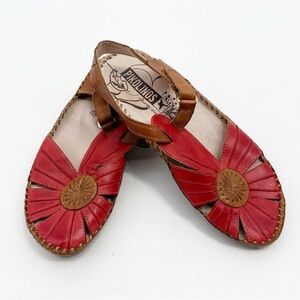 Pikolinos Puerto Vallarta Sandals Red and Brown Comfort Sandals size 40 9.5-10